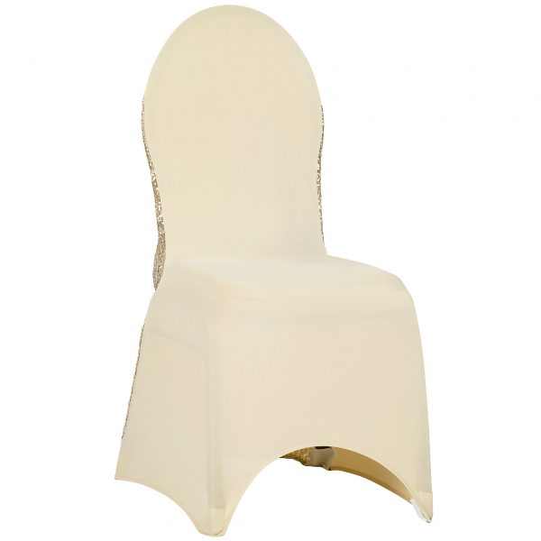 Glitz Sequin Stretch Spandex Banquet Chair Cover - Champagne