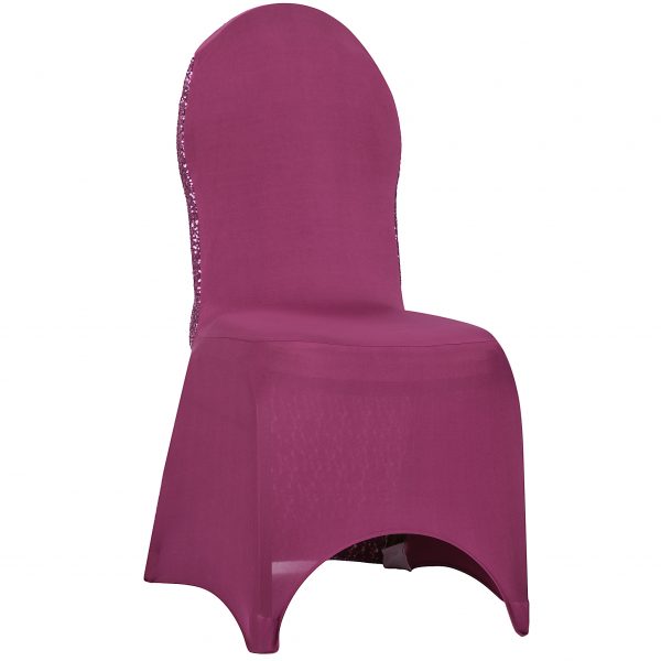 Glitz Sequin Stretch Spandex Banquet Chair Cover - Fuchsia