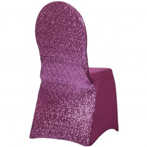 Glitz Sequin Stretch Spandex Banquet Chair Cover - Fuchsia