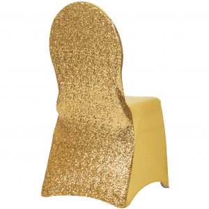 Glitz Sequin Stretch Spandex Banquet Chair Cover - Gold