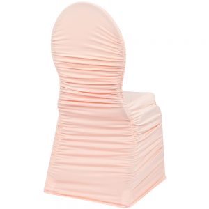Ruched Fashion Spandex Banquet Chair Cover - Blush/Rose Gold