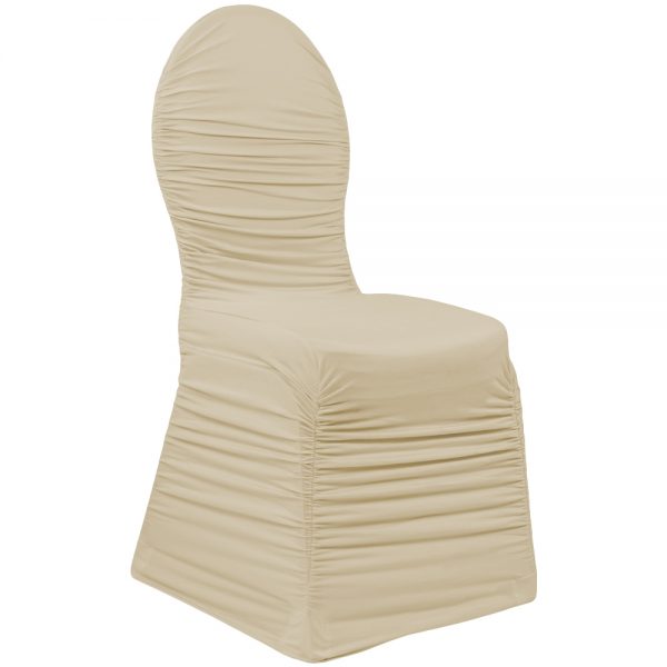 Ruched Fashion Spandex Banquet Chair Cover - Champagne