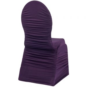 Ruched Fashion Spandex Banquet Chair Cover - Eggplant/Plum