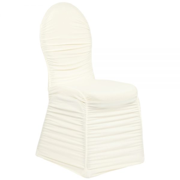 Ruched Fashion Spandex Banquet Chair Cover - Ivory
