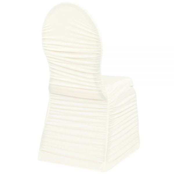Ruched Fashion Spandex Banquet Chair Cover - Ivory