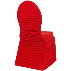 Ruched Fashion Spandex Banquet Chair Cover - Red