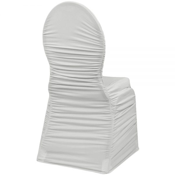 Ruched Fashion Spandex Banquet Chair Cover - Silver