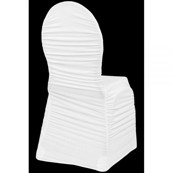 Ruched Fashion Spandex Banquet Chair Cover - White