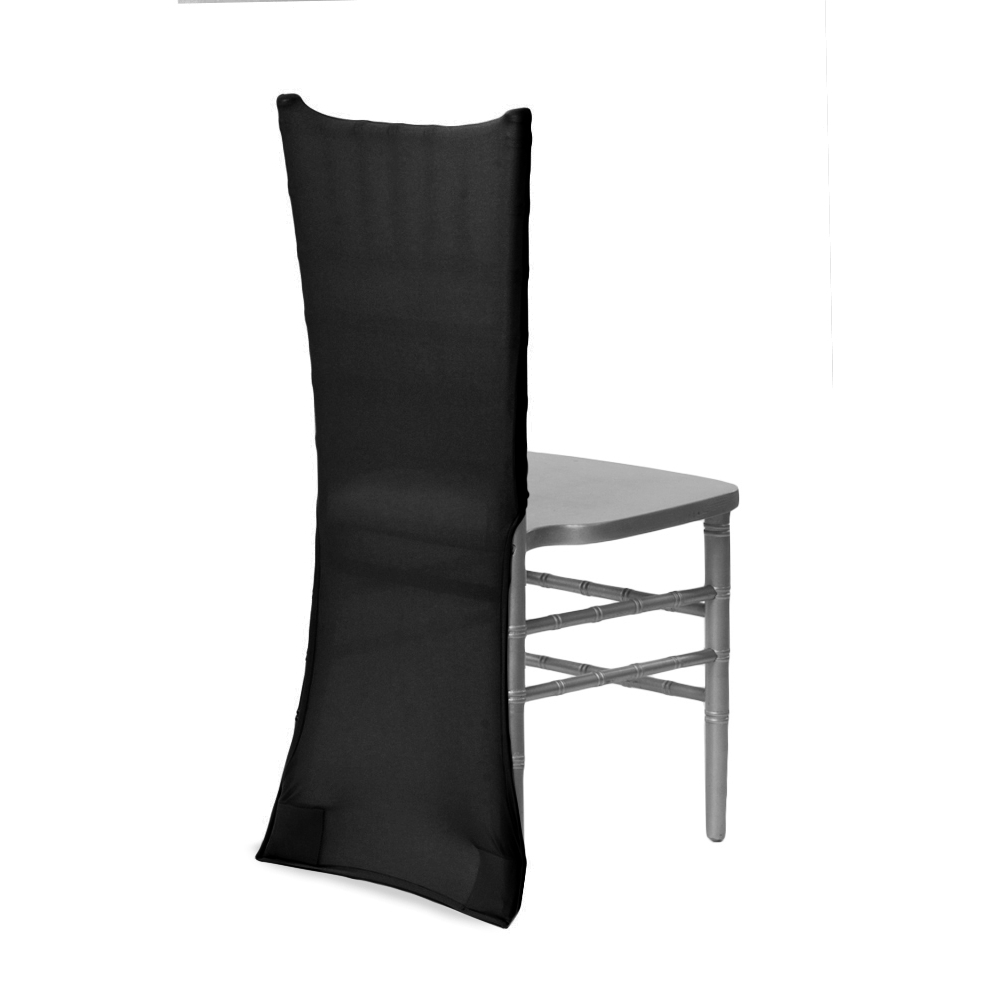 Spandex Chiavari Chair Back Cover – Black – Kinsley Jo