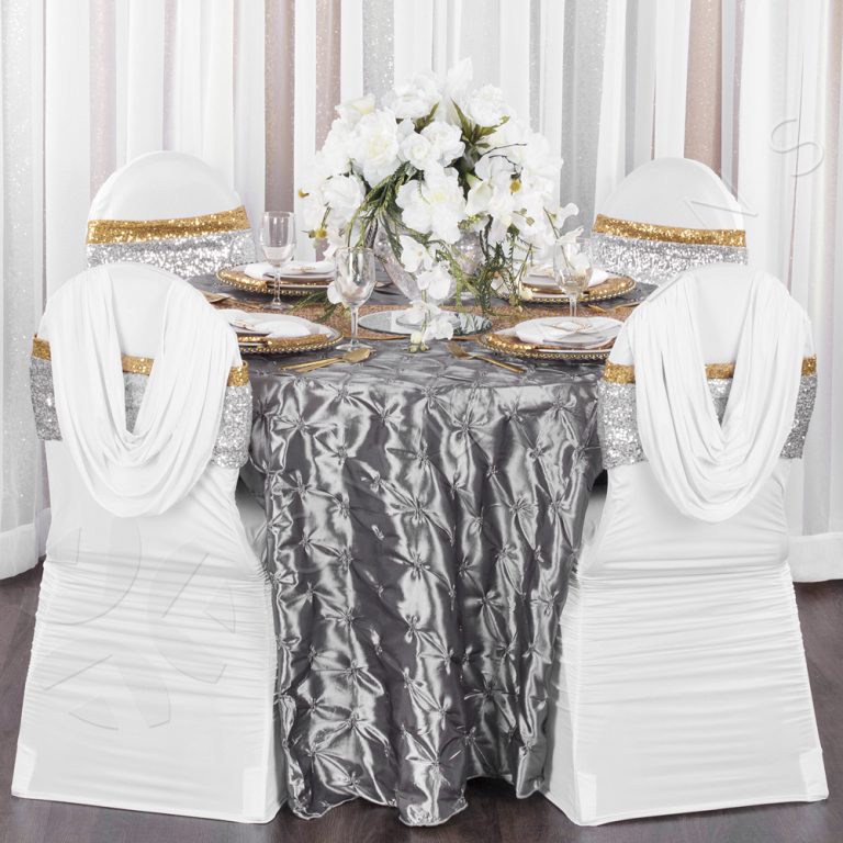 Swag back ruched chair covers